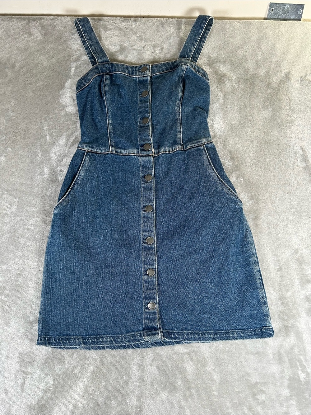 Hollister Button-Front Denim Mini Dress - Blue